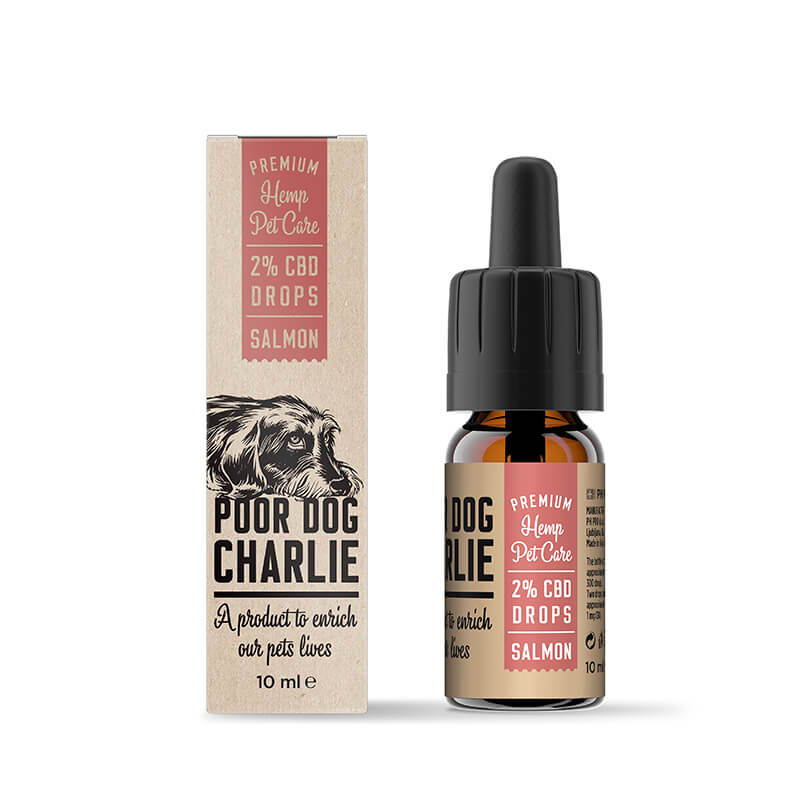 Pharma Hemp Poor Dog Charlie Drops for Dogs 2% CBD – Salmon Taste (10ml)