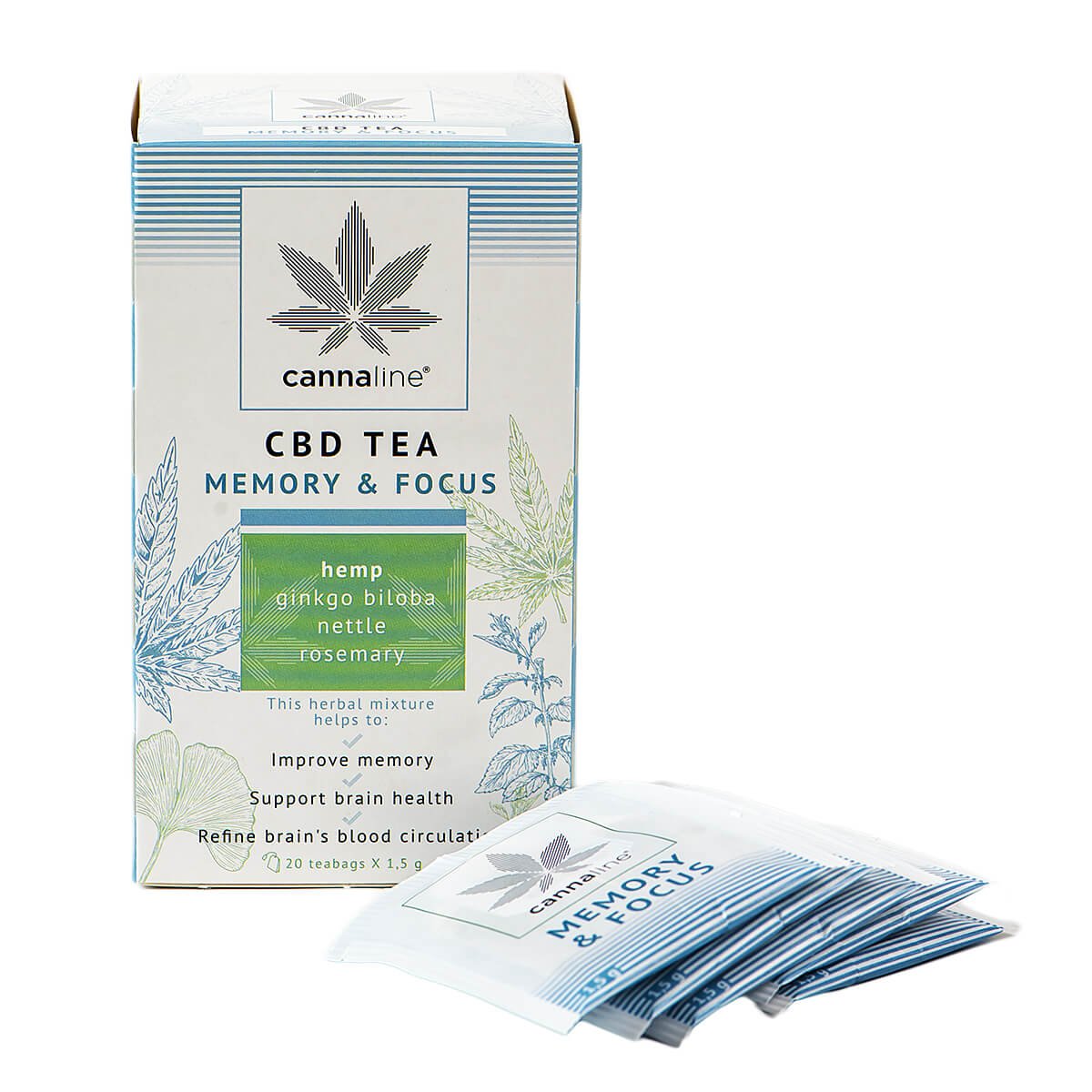 Cannaline CBD Hemp Tea Memory and Focus THC Free 30g (10packs/lot)