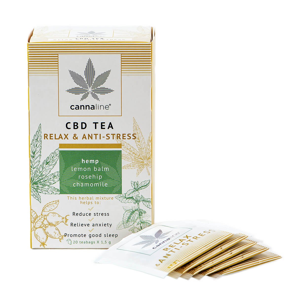 Cannaline CBD Hemp Tea Relax THC Free 30g (10packs/lot)
