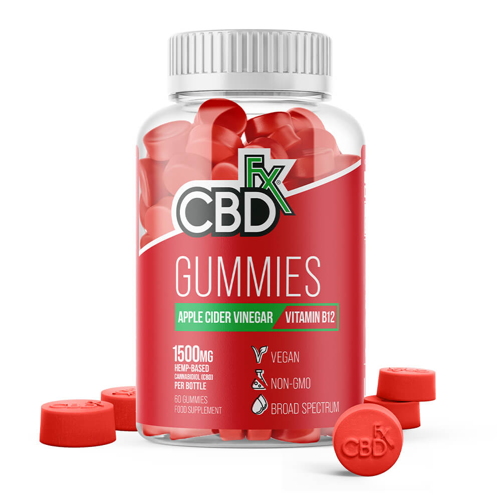 CBDfx Apple Cider Vinegar 1500mg CBD Vegan Gummies (240g)