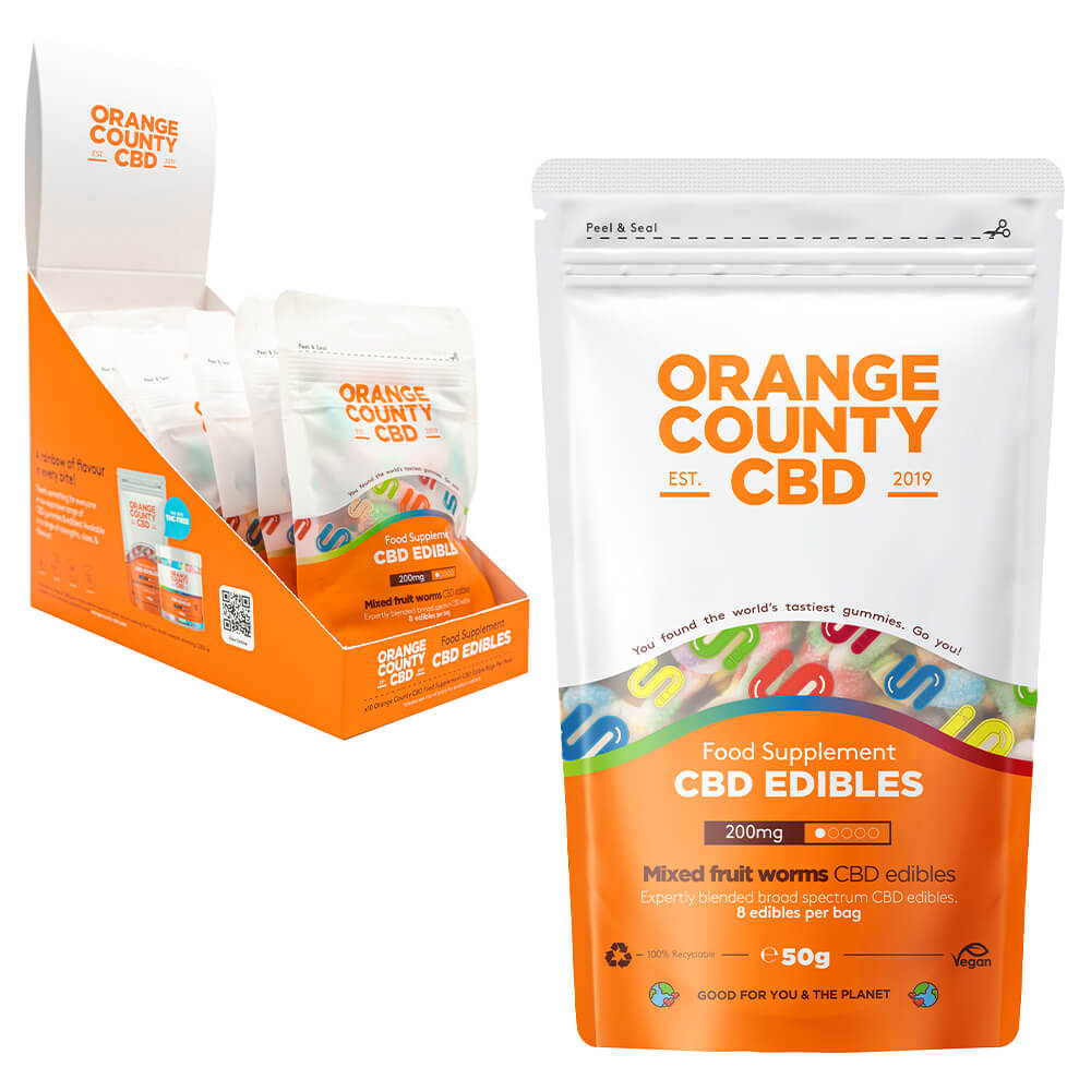 Orange County CBD Grab Bag Worms 200mg CBD 50g (10pcs/display)