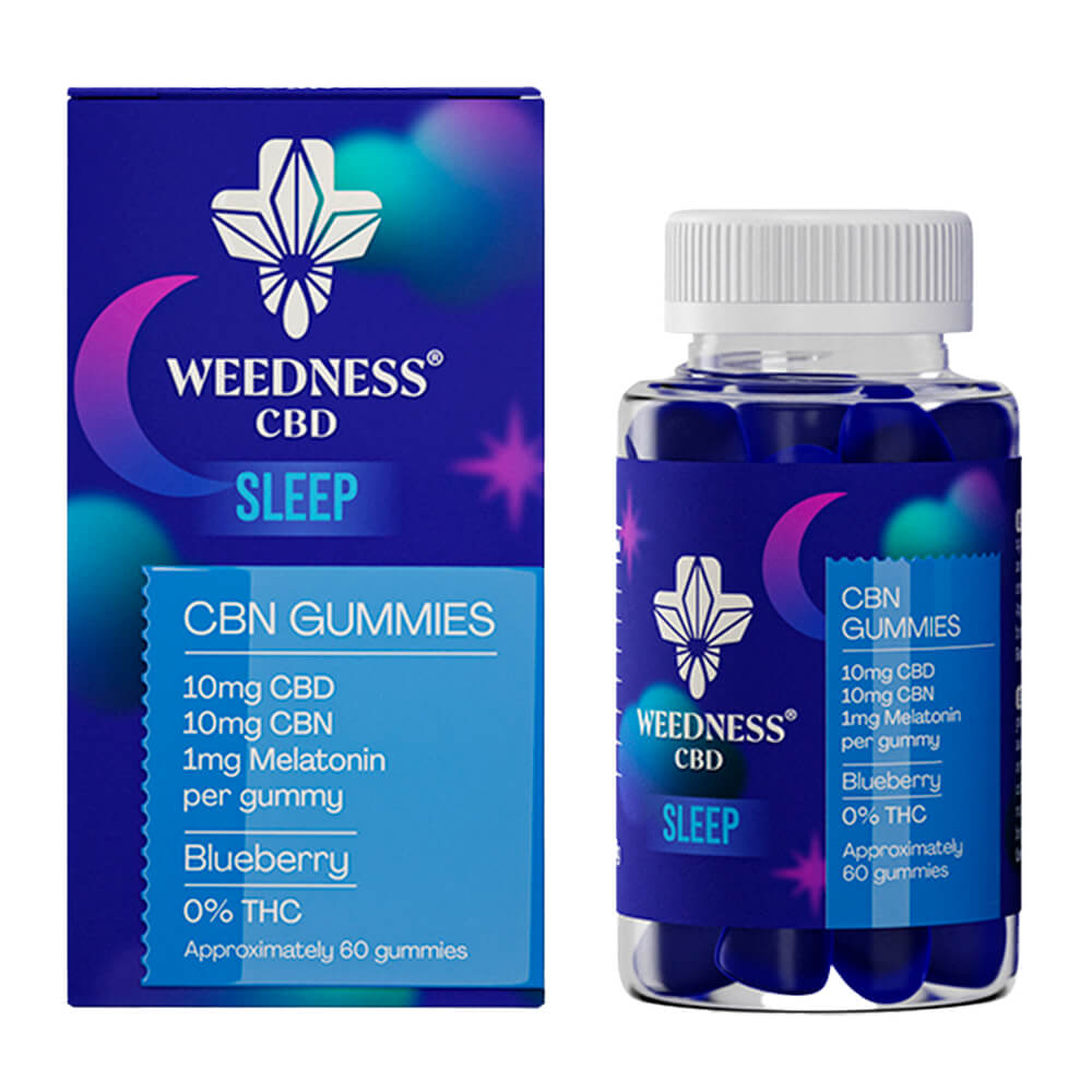 Weedness Sleep CBN Gummies 600mg CBD + 600mg CBN + 60mg Melatonin (180g)