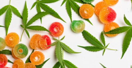 Sweet gummies with CBD, THC oil